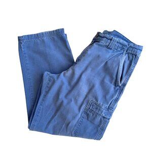 LL Bean Blue Comfort Waist Cargo Utility Pants Pockets Size 34x30